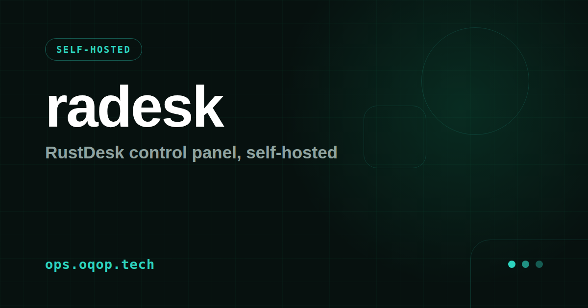Self-hosted RustDesk panel
